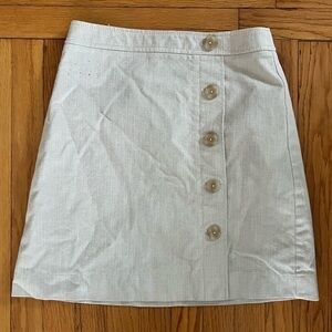 Ann Taylor Cream Ecru Button Pencil Skirt Size 4